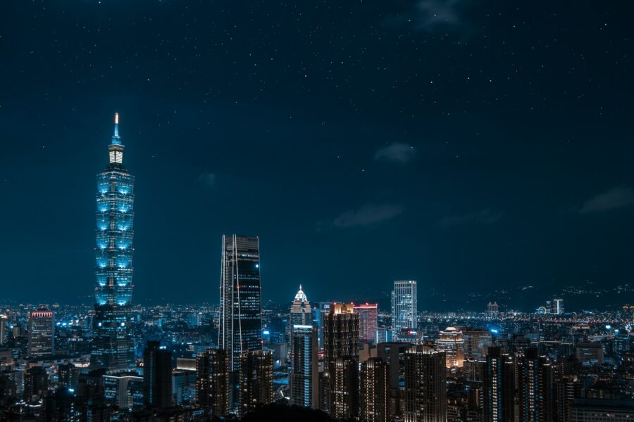Taipei skyline taipei 101 night lights