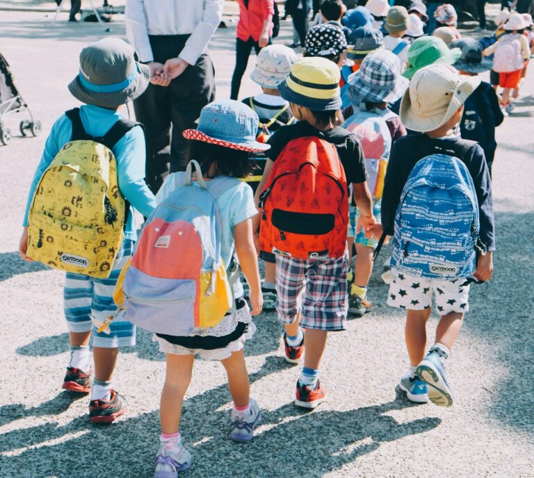 Child packing school backpack responsibility