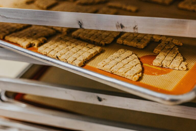 Preheated metal baking sheet oven rack