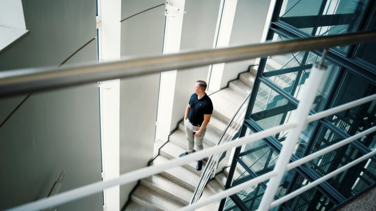 Desk stretches standing mobility stair walking office building