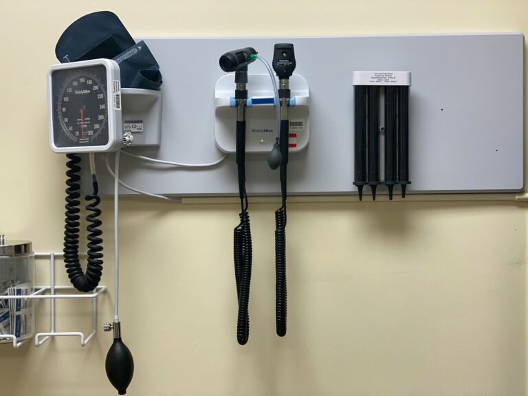 Blood pressure cuff clinic room
