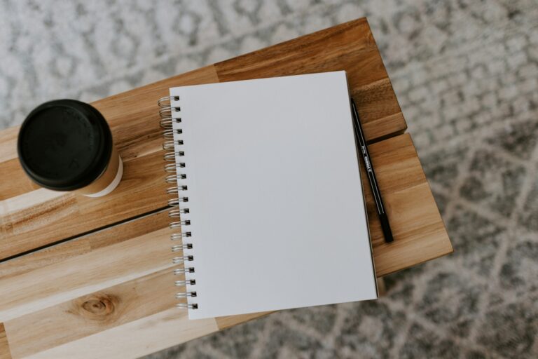 Notebook weekly plan coffee table open fridge organized