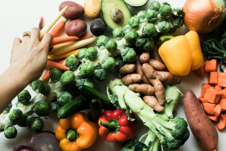 Hand portion guide protein vegetables