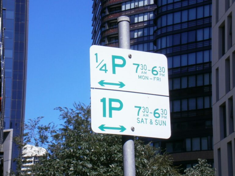 Code parking meter street sign