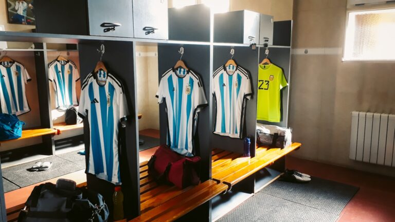 Tired runner resting locker room bench