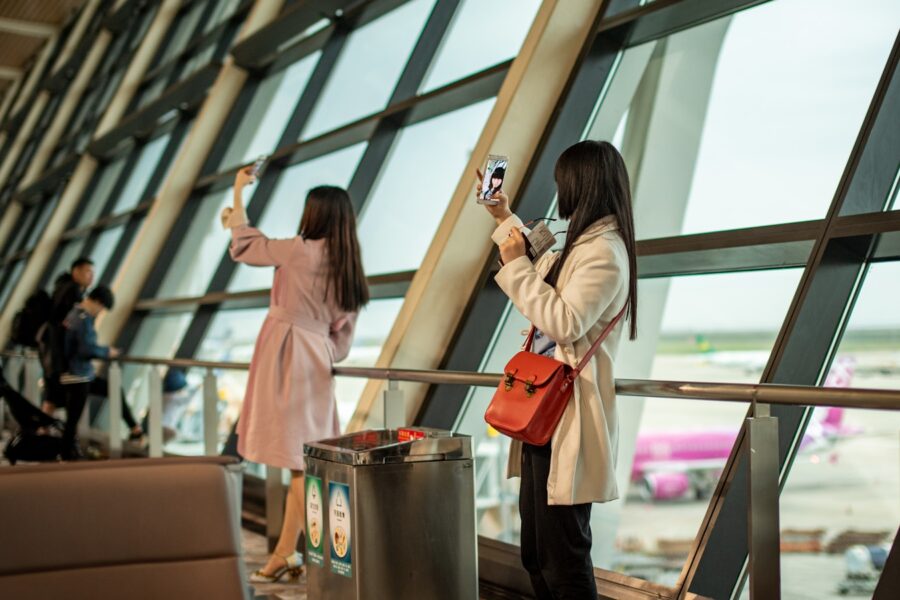 Airport traveler water bottle suitcase