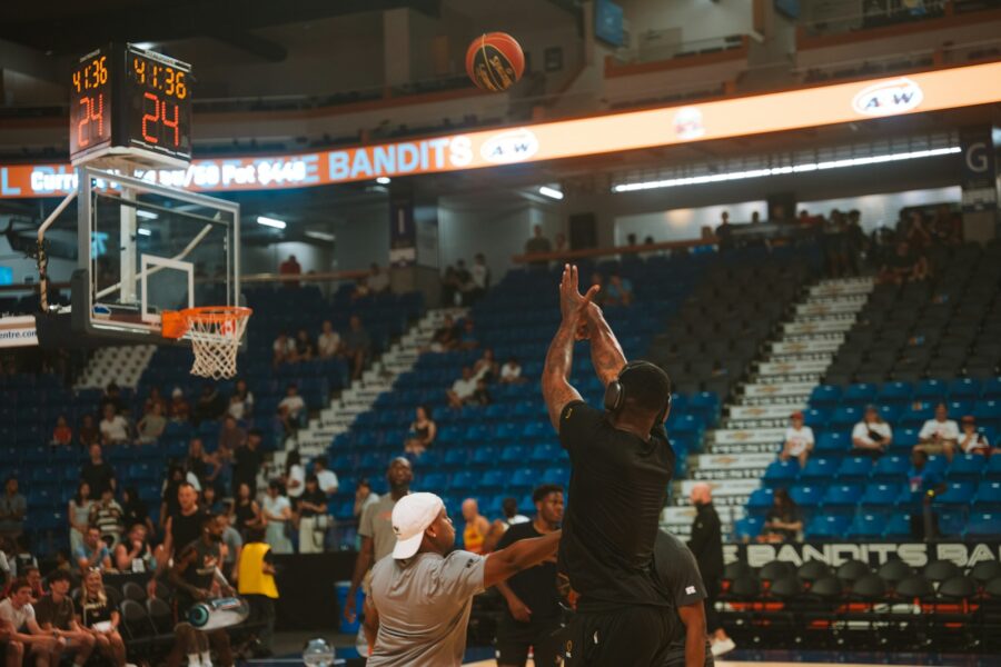 Basketball free throw player crowd arena
