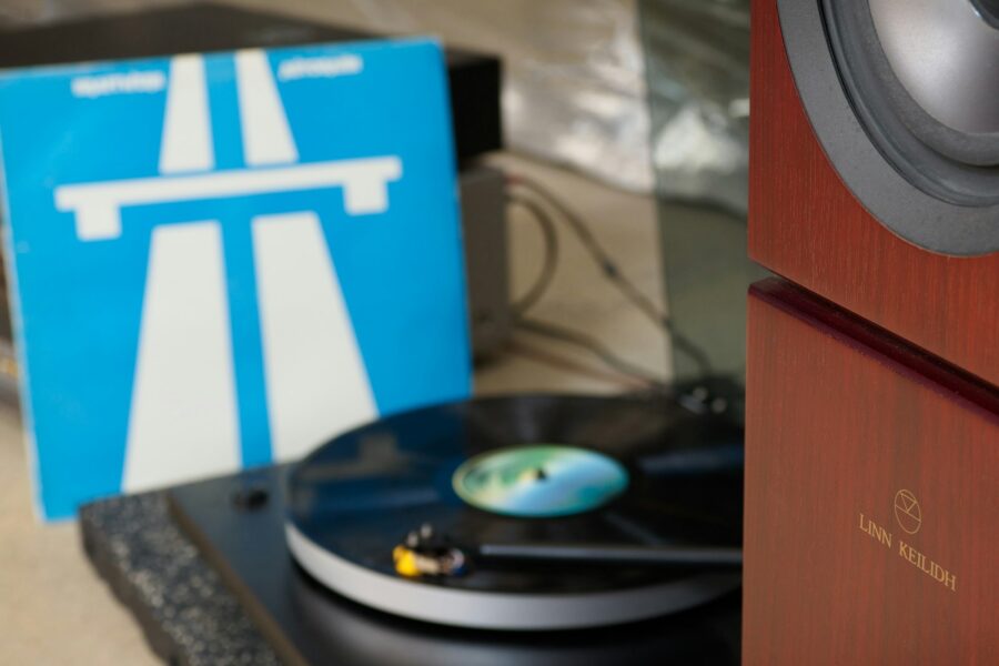 Listening bar turntable speakers vinyl records