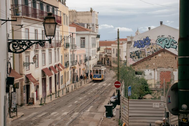 Lisbon yellow tram