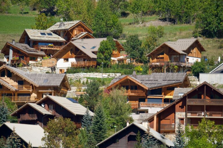 Alpine village wooden