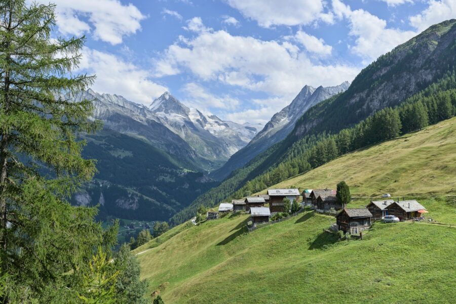 Alpine village wooden