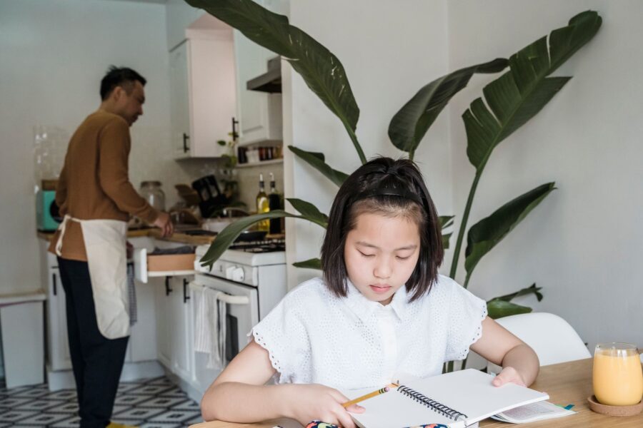 Parents child kitchen