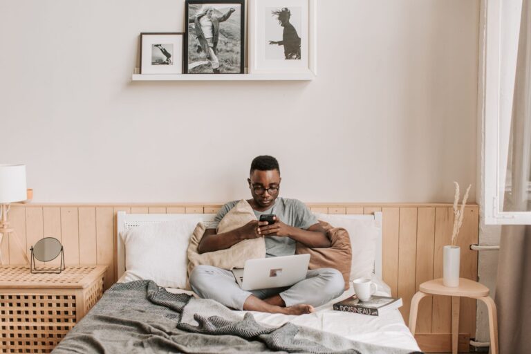 Person reading laptop