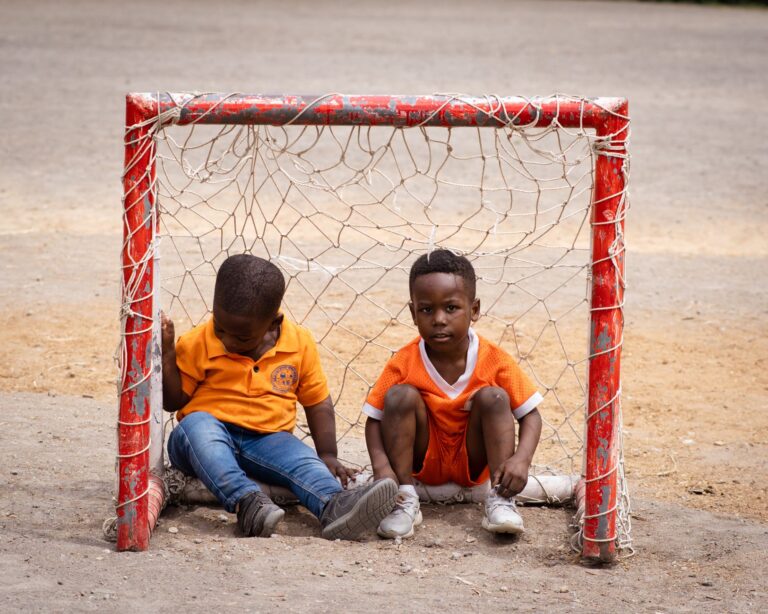 Kids playing football