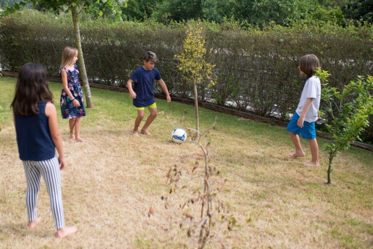 Kids playing football