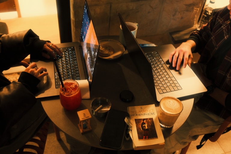 Modern cafe people