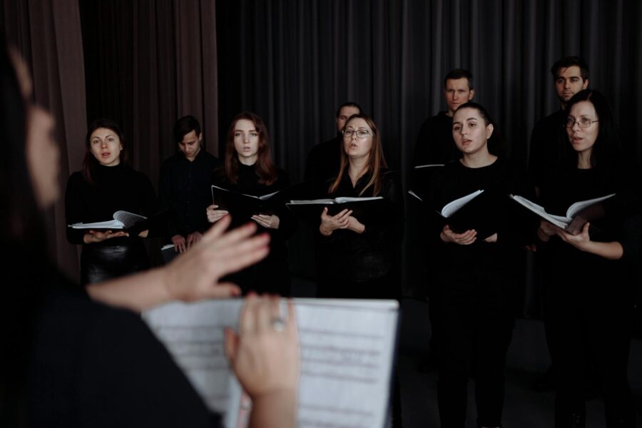 Community choir rehearsal