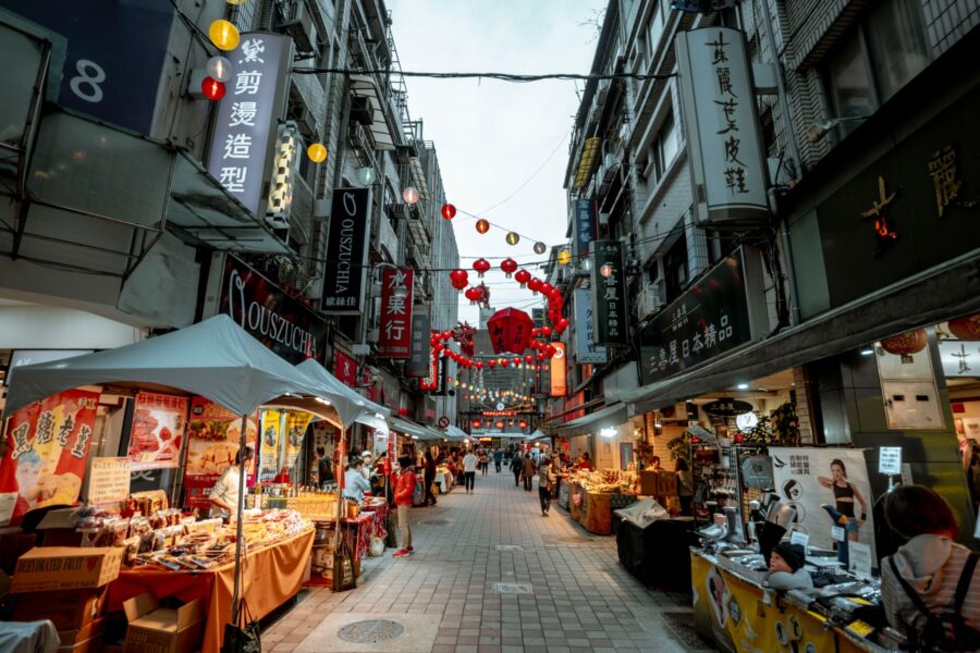 Night market street