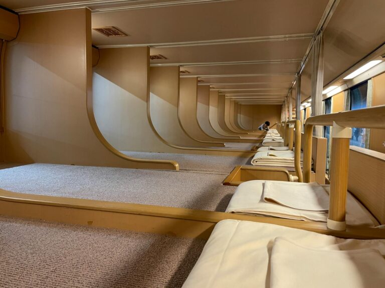 European night train sleeper compartment corridor detail