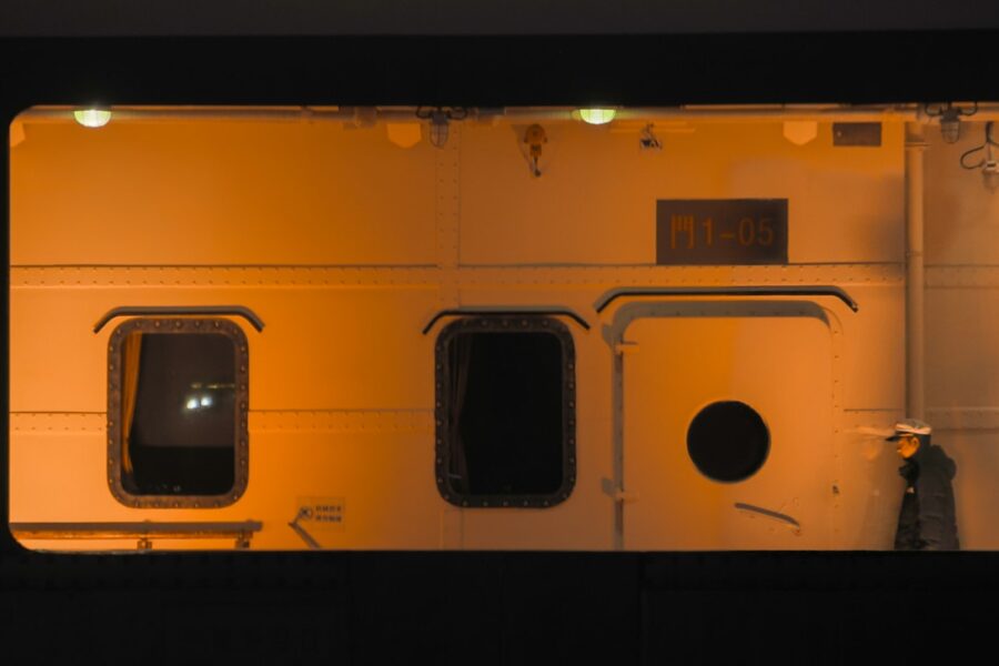 European night train sleeper compartment corridor