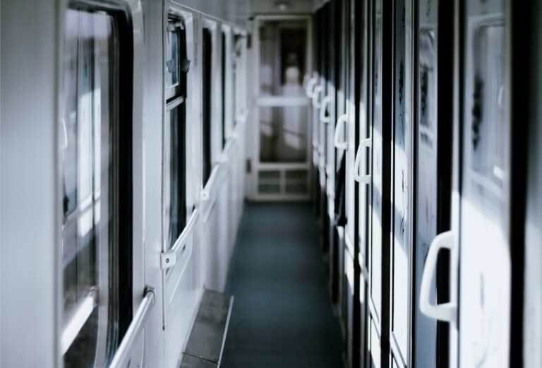 European night train sleeper compartment corridor
