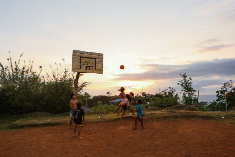 Outdoor basketball court
