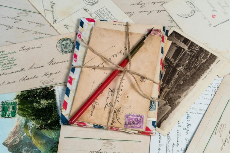 Handwritten travel postcards
