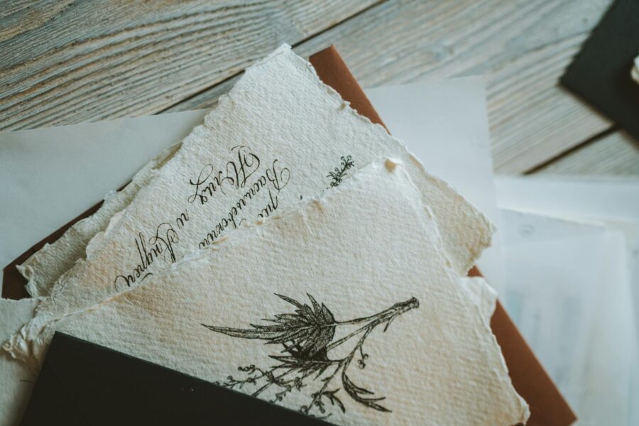 Handwritten travel postcards
