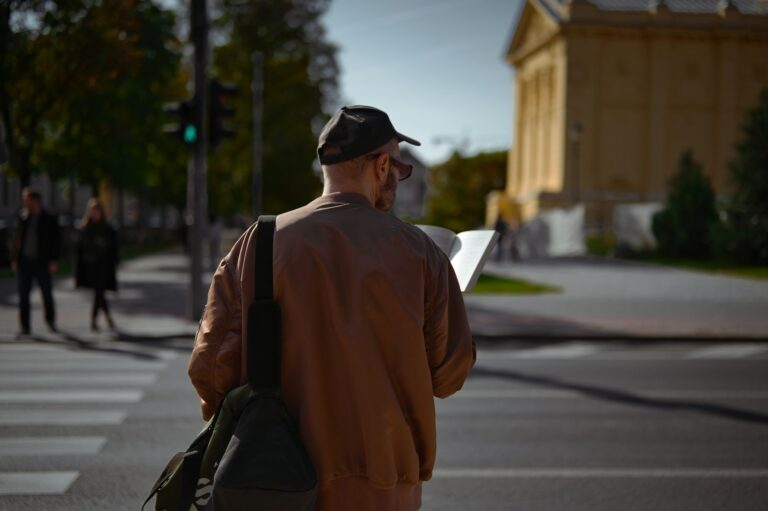 Person sketching city
