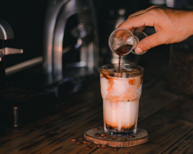 Pour iced coffee