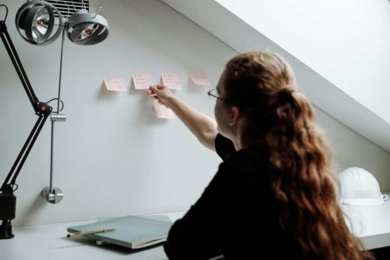 Wall calendar sticky notes home office