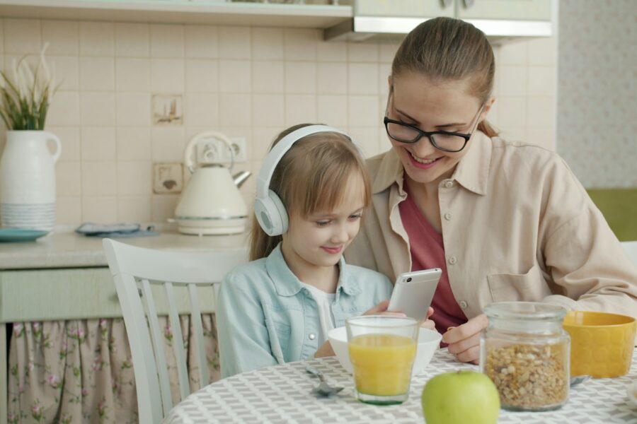Child using tablet