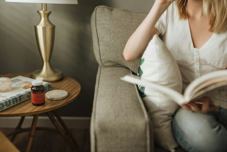 Woman reading book