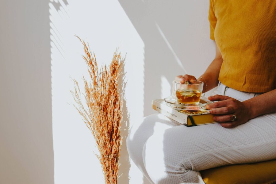 Woman relaxing home