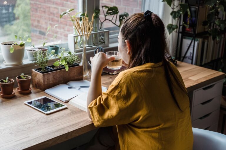 Woman relaxing home