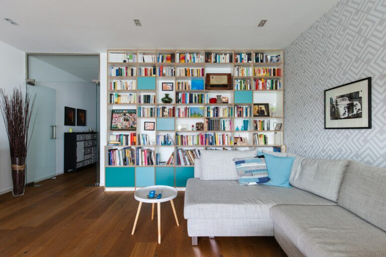 Modern wi-fi router living room shelf