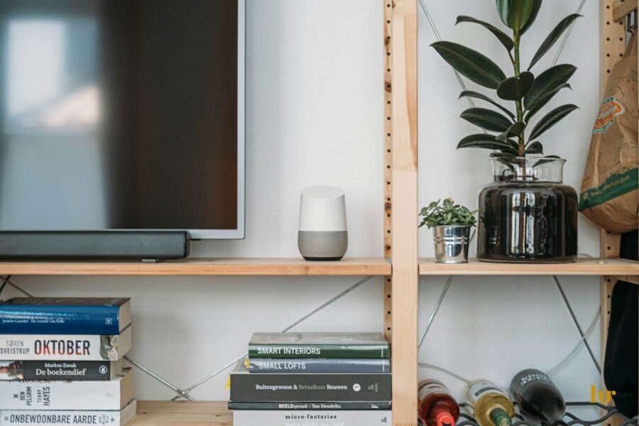 Modern wi-fi router living room shelf