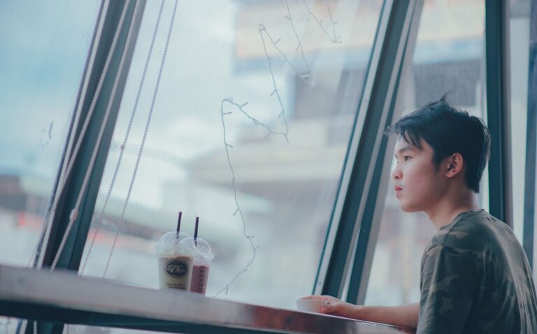 Person sitting alone