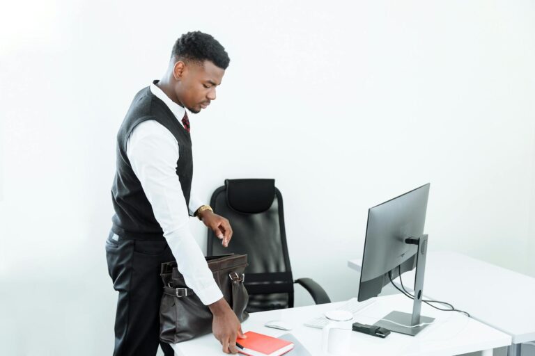 Person doing calf raises next desk