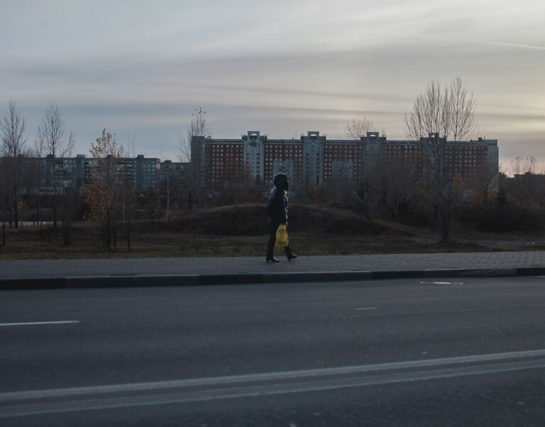 Person walking dusk