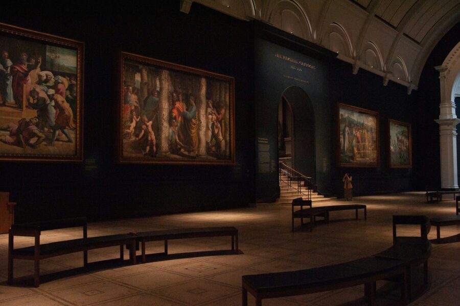 Museum gallery visitors