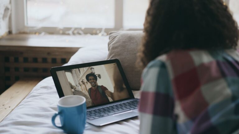Woman watching video