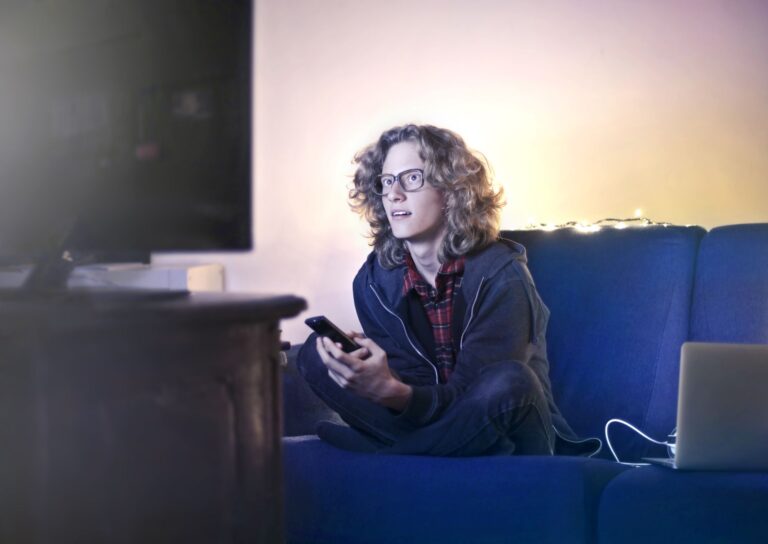 Woman watching video