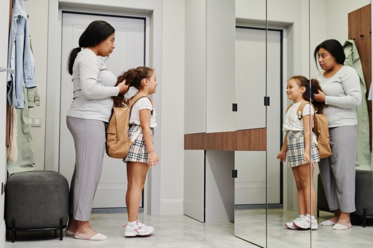 Family school morning