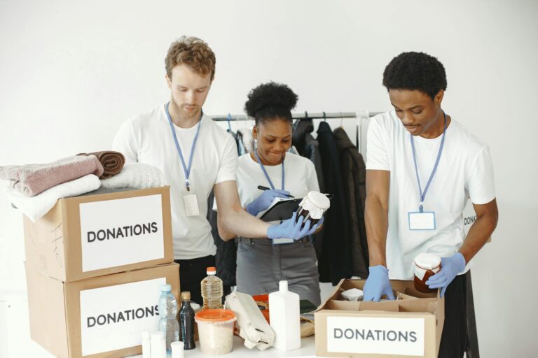 Children packing food
