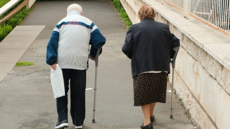 Older couple walking