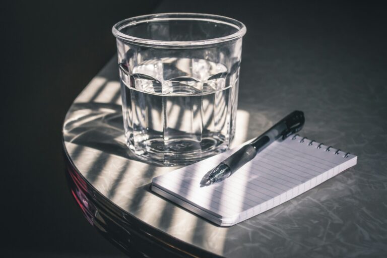 Glass water desk