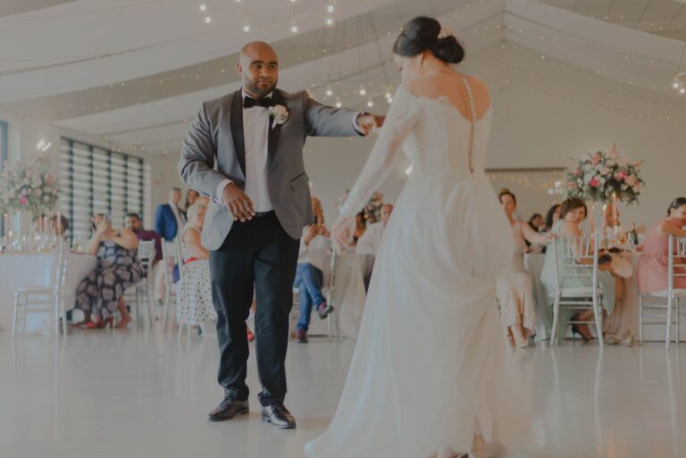 Wedding couple dancing