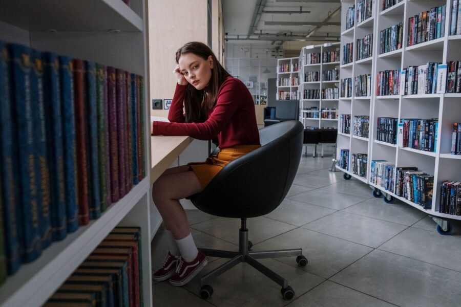 Teenagers reading books