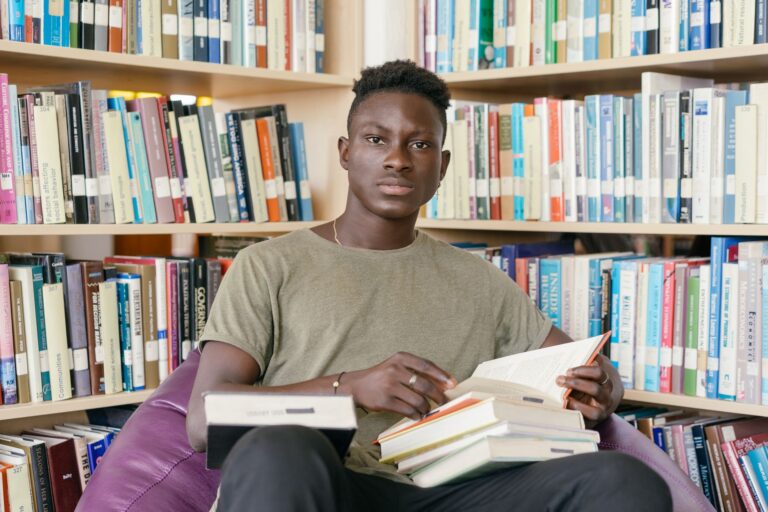 Teenagers reading books